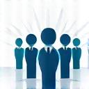 チームワークを表す人のシルエット